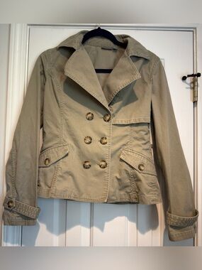 Women's Apt. 9 Double Breasted Cotton Green Short Jacket Size Small